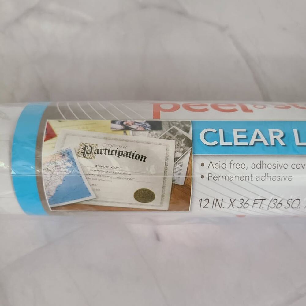 Laminate Duck Peel & Stick Clear 12 x 36 ft - 1 roll New Sealed - Picture 5 of 6
